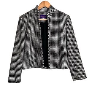 Vintage Highland Queen Petite Black and White Check Blazer Jacket